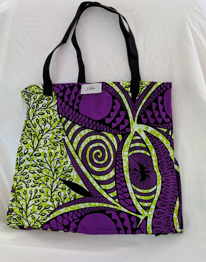 Shopping Bag with Repurposed Plastic Lining
