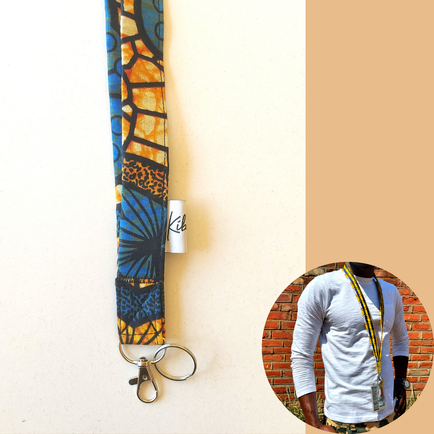 lanyard CHUNKY CREAM BLUE